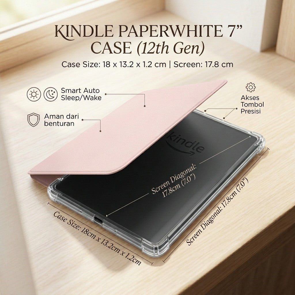 Clear Case with Smart Protective Cover with Handle Kindle paperwhite 7 inch 2024 Release
