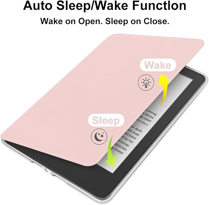 Clear Case with Smart Protective Cover NO Handle For Kindle Basic 6" Inch 2022/2024 Release