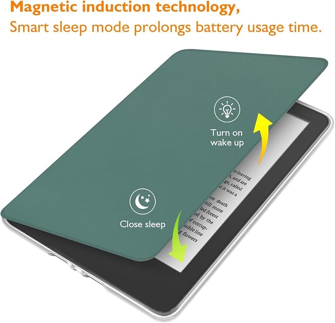 Clear Case with Smart Protective Cover with Handle For Kindle Basic 6" Inch 2022/2024 Release