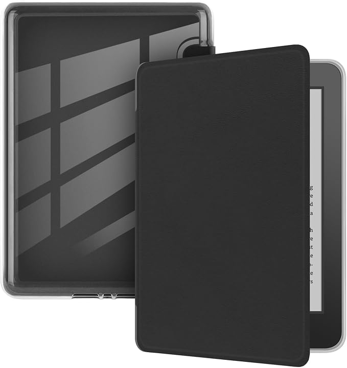Clear Case with Smart Protective Cover, auto sleep wake NO Handle for Kindle paperwhite 7 inch 2024 Release