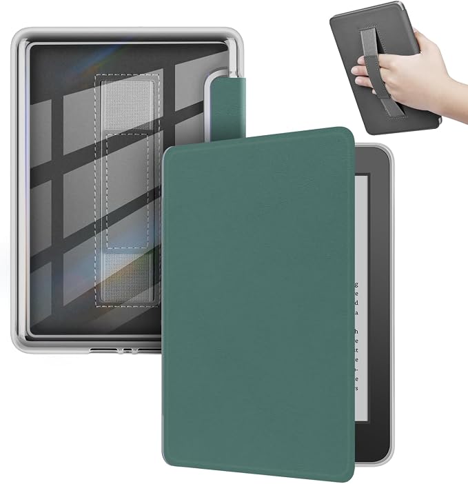 Clear Case with Smart Protective Cover with Handle For Kindle Basic 6" Inch 2022/2024 Release