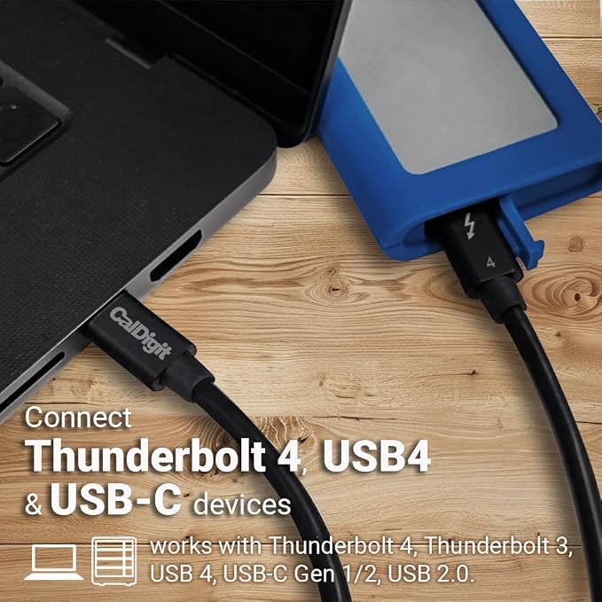 CalDigit Thunderbolt 4 Cable - 40Gbps 100W Charging - Intel Certified
