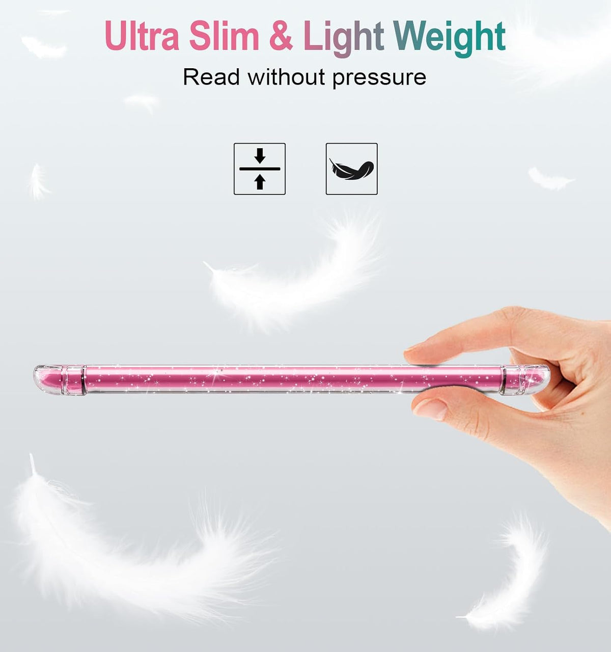 Glitter Clear Kindle Paperwhite gen 12, 7 inch, Release 2024, Jelly Case (Sticker & Kindle Aesthetic Friendly)