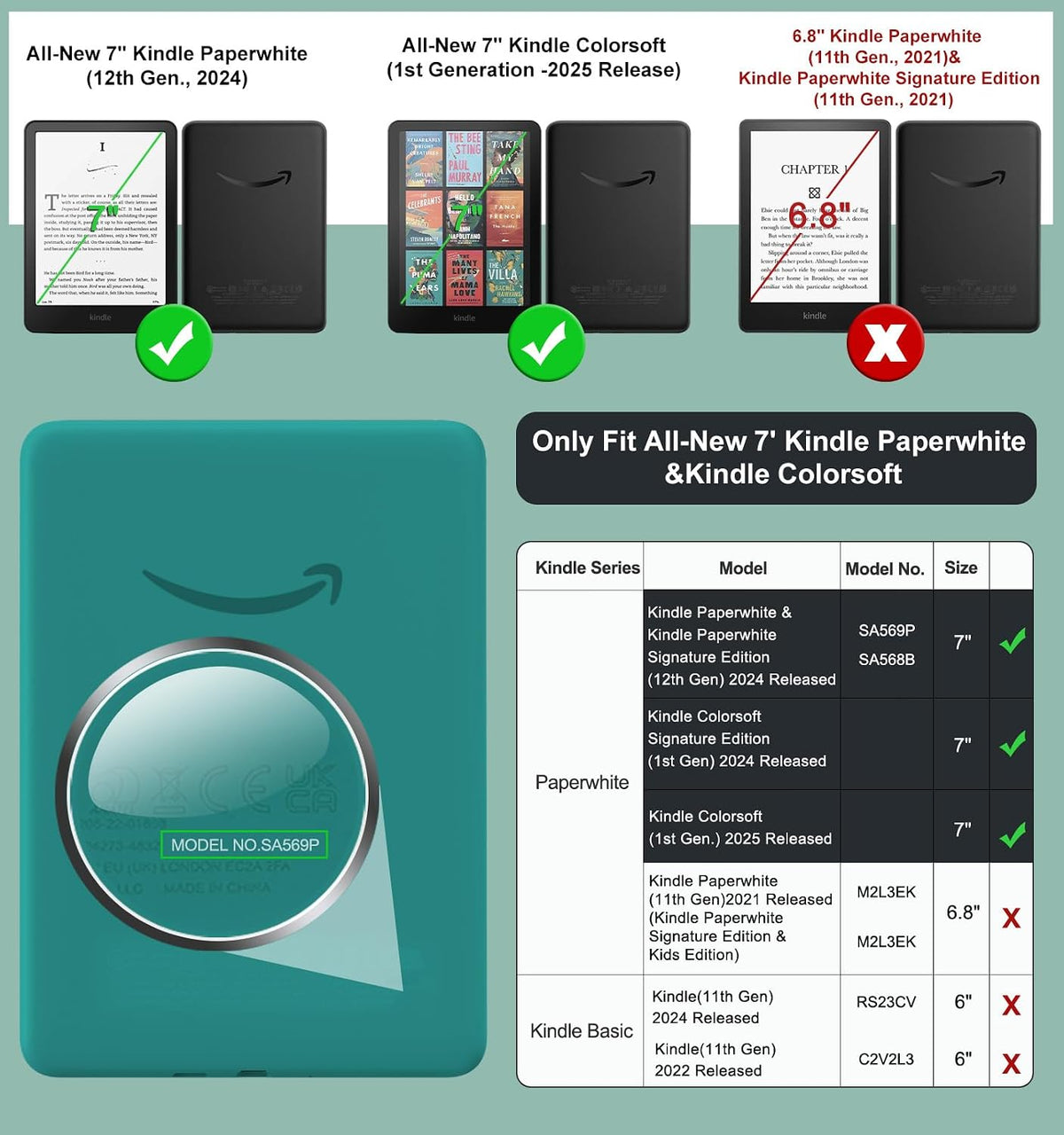 Glitter Clear Kindle Jelly Case (Sticker & Kindle Aesthetic Friendly)