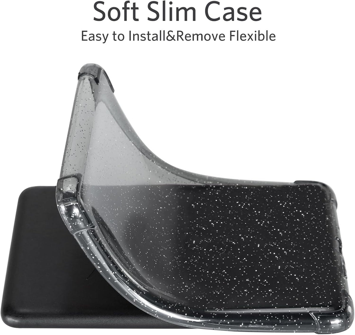Glitter Clear Kindle Jelly Case (Sticker & Kindle Aesthetic Friendly)