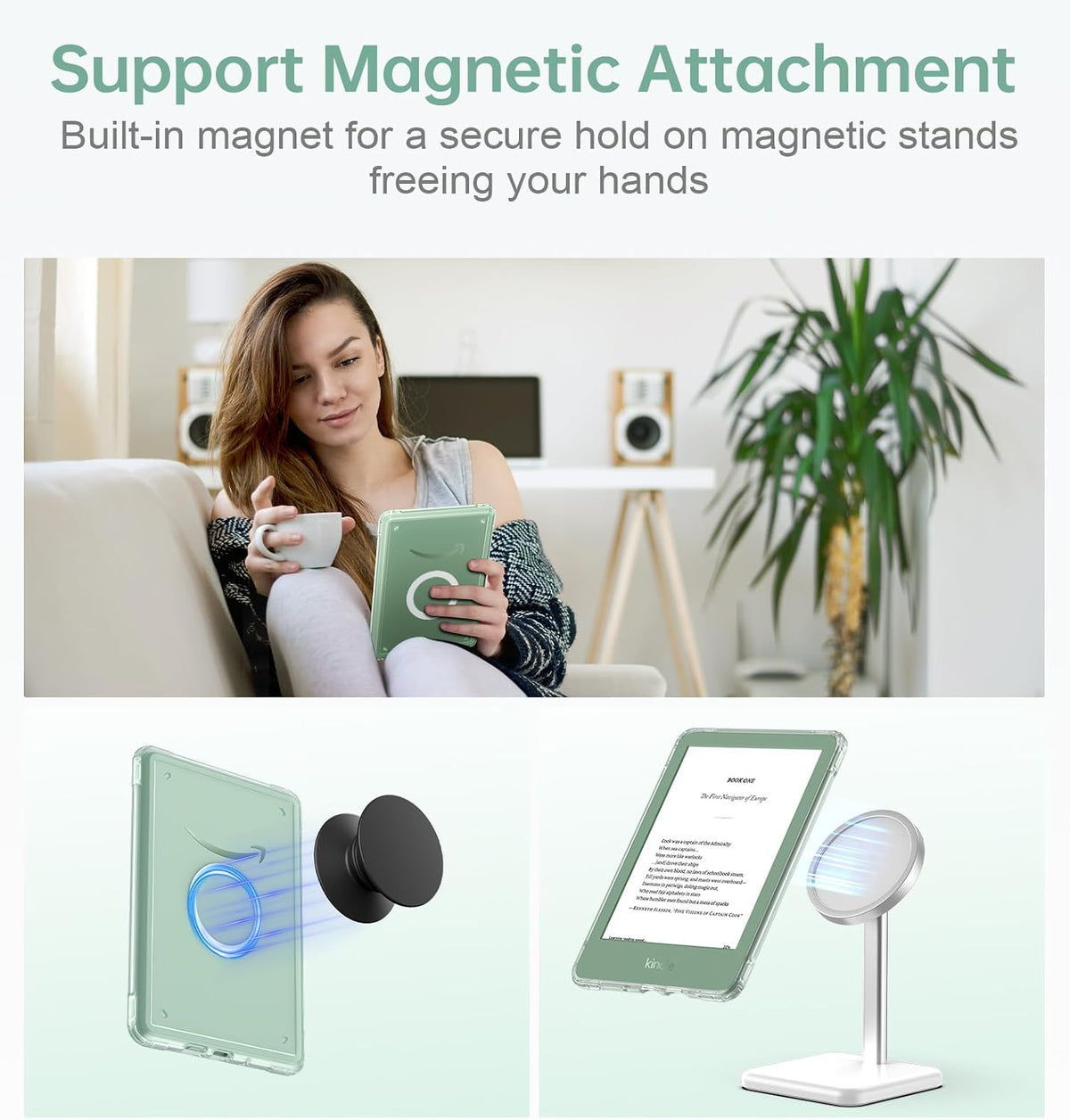 Magnetic rotating 360 smart Case for Kindle, Kindle paperwhite, Signature, colorsoft