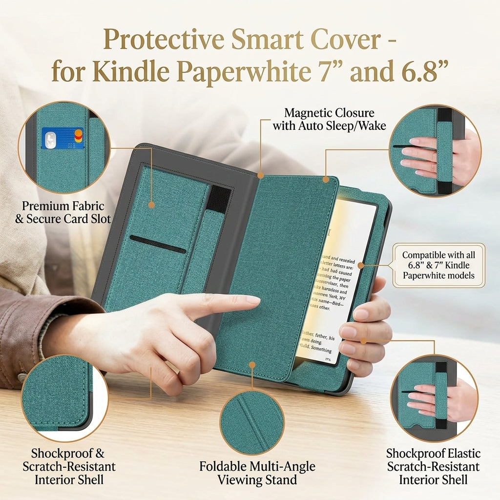 Protective Smart Cover with Hand Support Kindle Paperwhite 7 Inch and 6.8 Inch