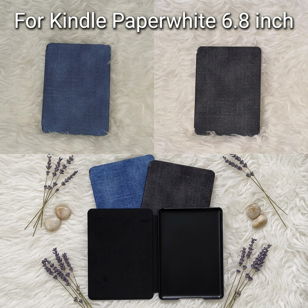 Case Denim sintetis Kindle Paperwhite ukuran 6.8inch (11th Generation-2021)