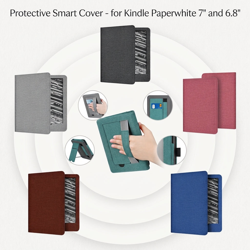 Protective Smart Cover with Hand Support Kindle Paperwhite 7 Inch and 6.8 Inch