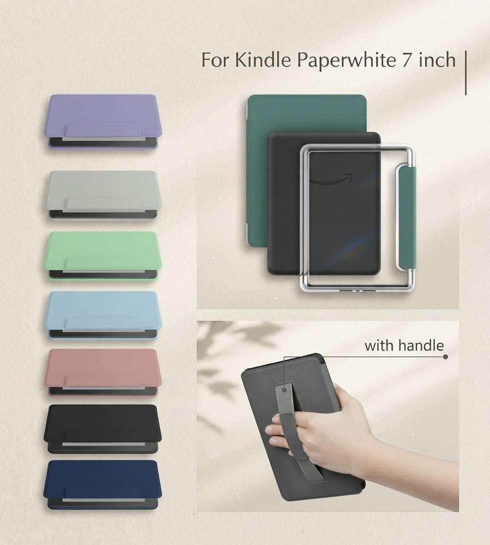 Clear Case with Smart Protective Cover with Handle Kindle paperwhite 7 inch 2024 Release