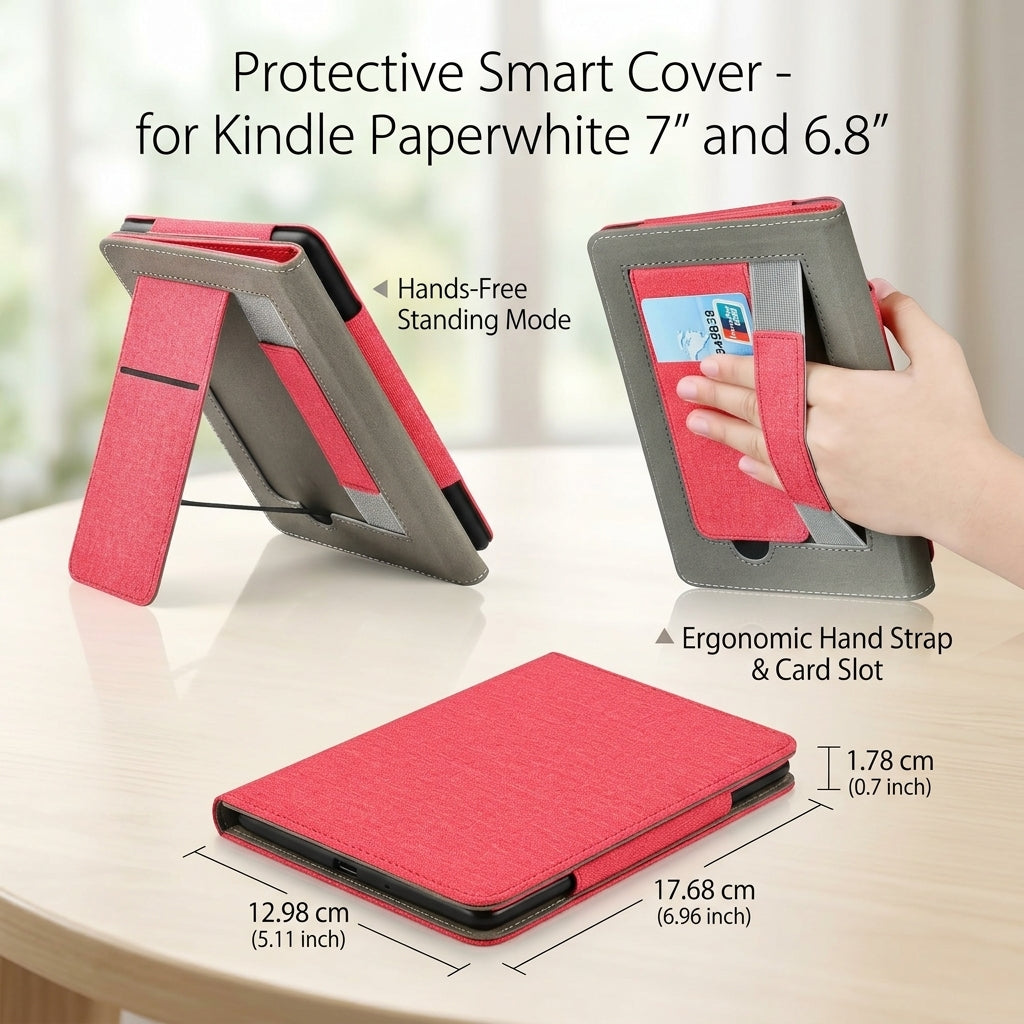 Protective Smart Cover with Hand Support Kindle Paperwhite 7 Inch and 6.8 Inch
