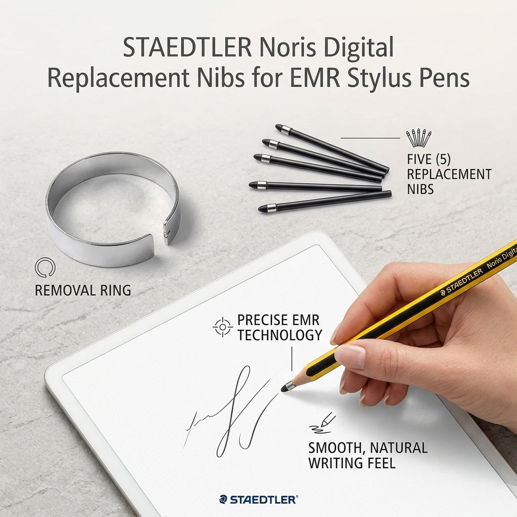 STAEDTLER Noris Digital Replacement Nibs for EMR Stylus Pens, 5-Pack with Tweezer Tool