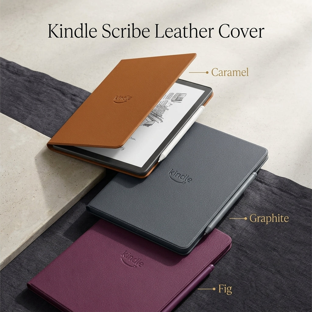 Amazon Kindle Scribe Executive Folio Cover with Magnetic Attach, Sleek Protective Case - Premium Leather