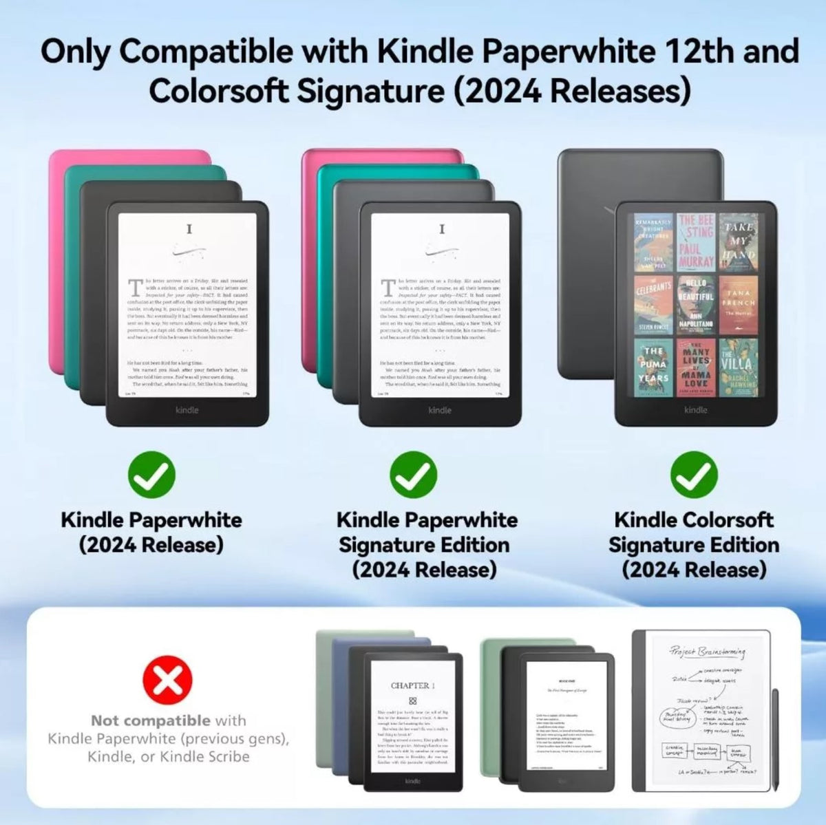 Antiglare Screen Protector for 7" All-New Kindle Colorsoft, Signature, Paperwhite 12th Generation 2024 Full Coverage Premium PET
