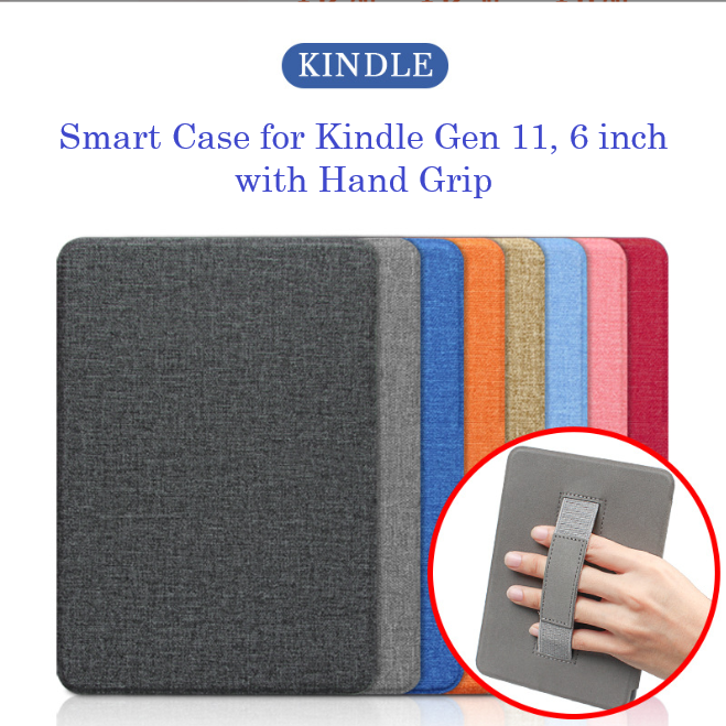Premium Smart Folio Case with Hand Strap for Kindle 6 Inch Gen 11 (2022 & 2024)